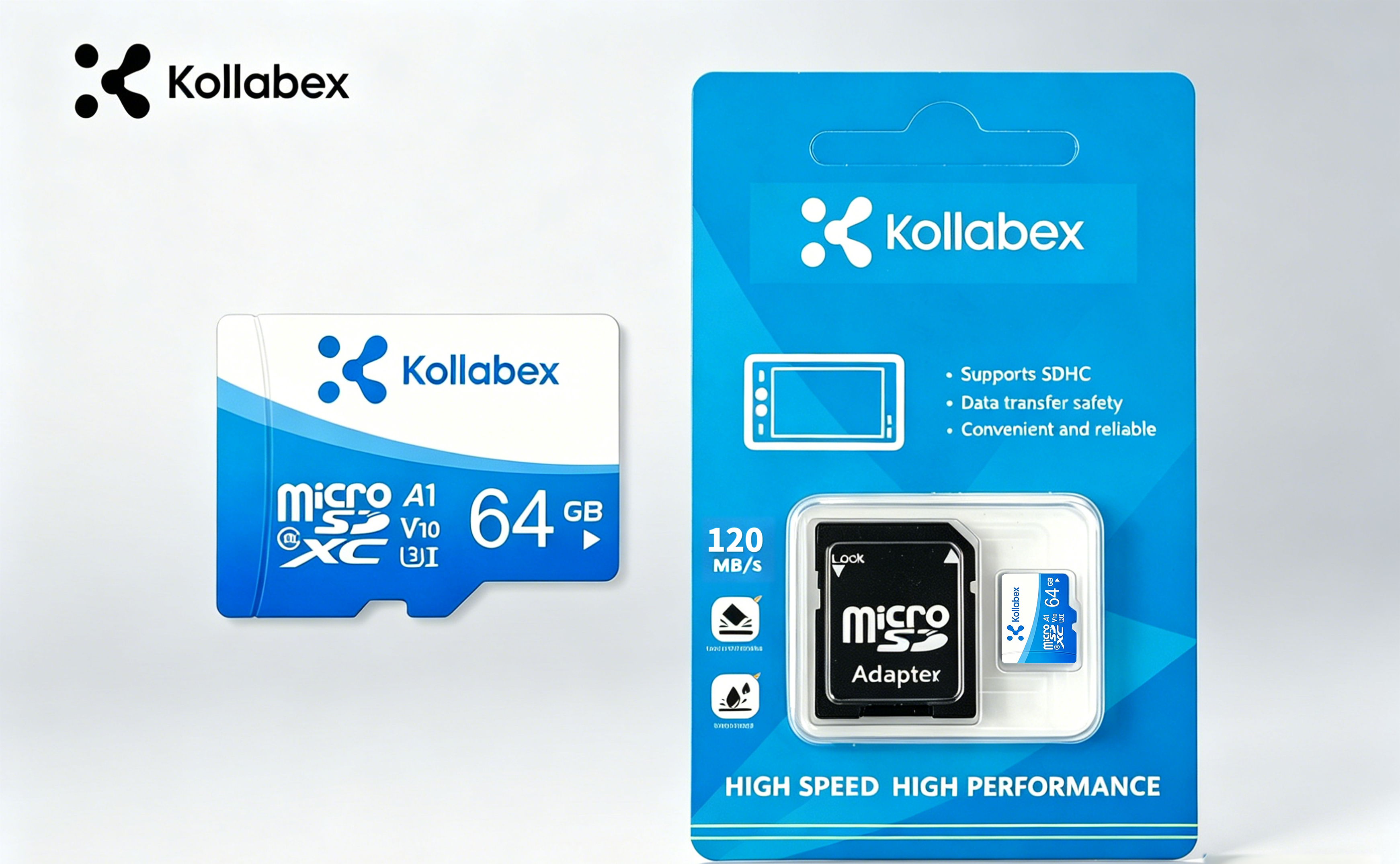 Kollabex Memory Card High Speed Up to 120MB/s for Camera CCTV