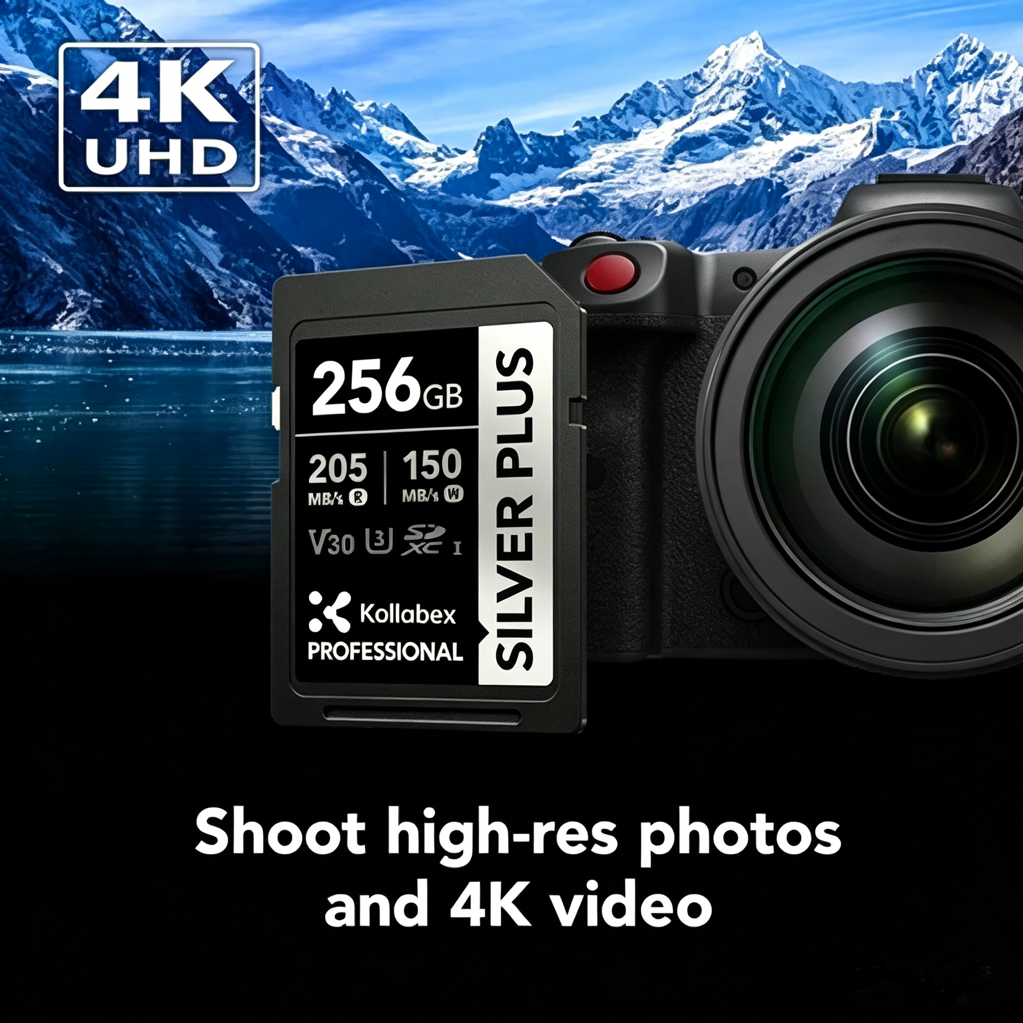 Kollabex SD SDXC Silver Plus SD Card 205MB/S U3 SDK