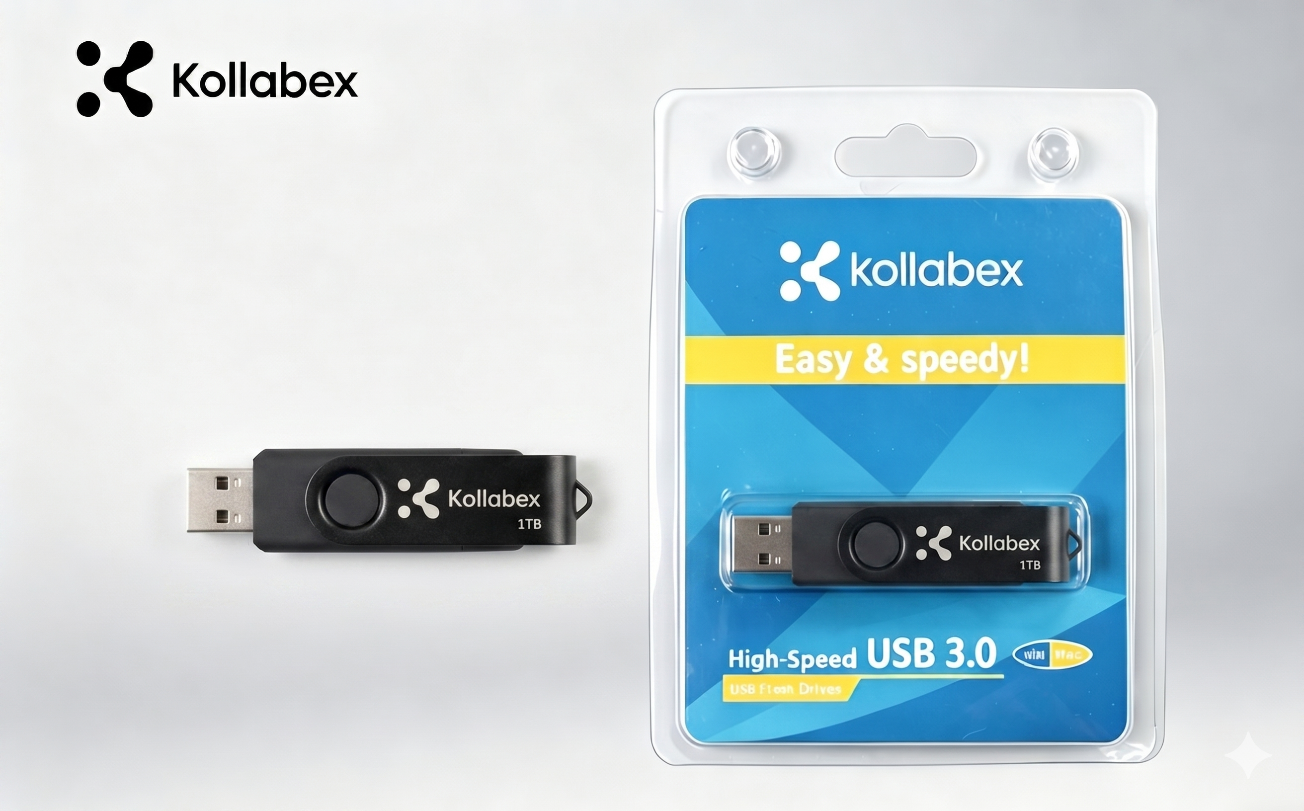 Kollabex 2TB OTG flash drive 3 in 1 USB Type C/Micro flash disk 1TB Pendrive for Android Phone