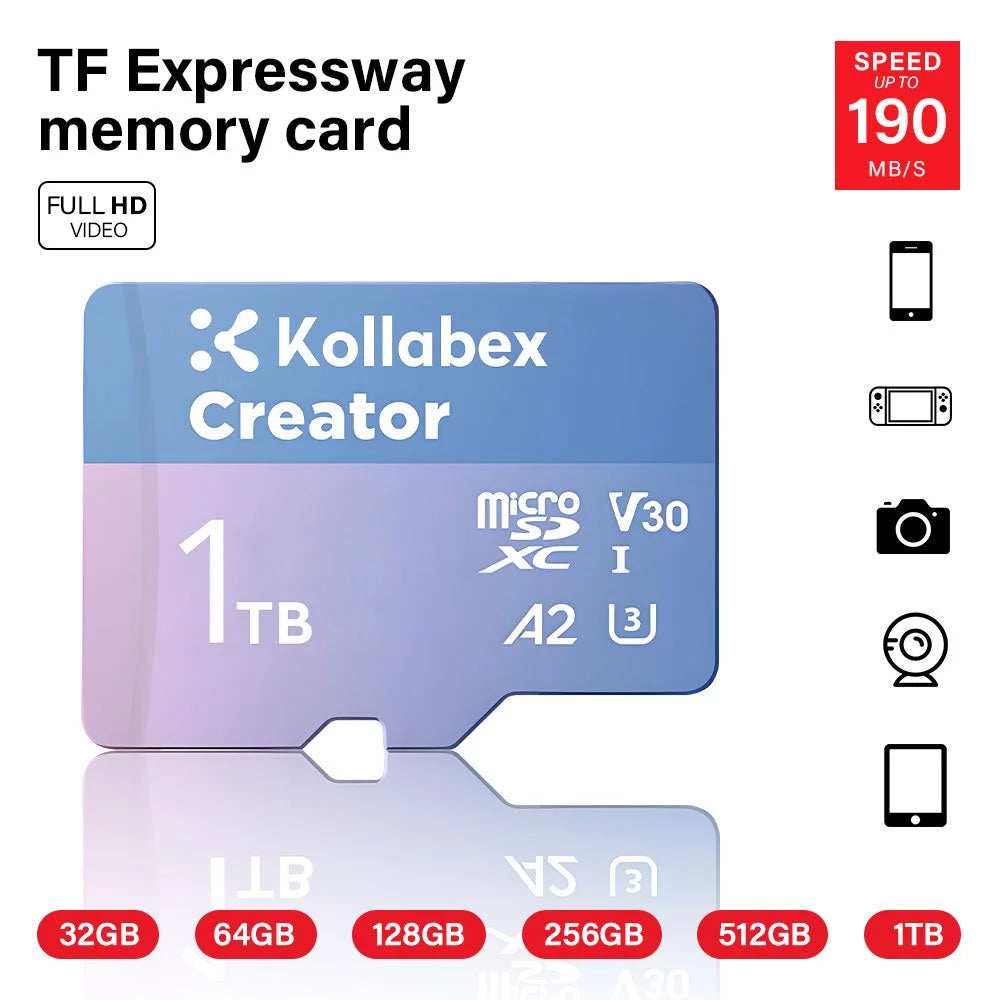 Kollabex MicroSD Card A2 Creator UHS-I U3 V30 4K With Adapter